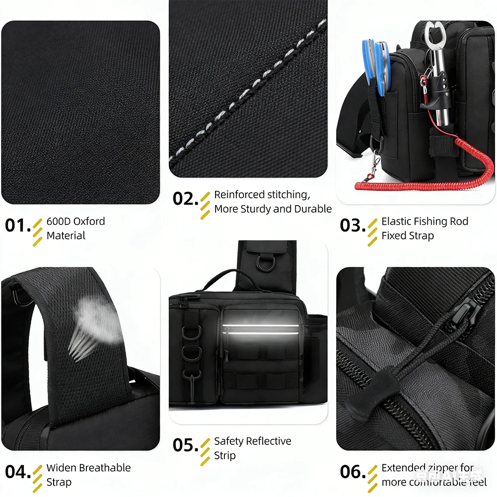 Hiking Backpack Waterproof - Zaino da pesca con portacanna Spallacci