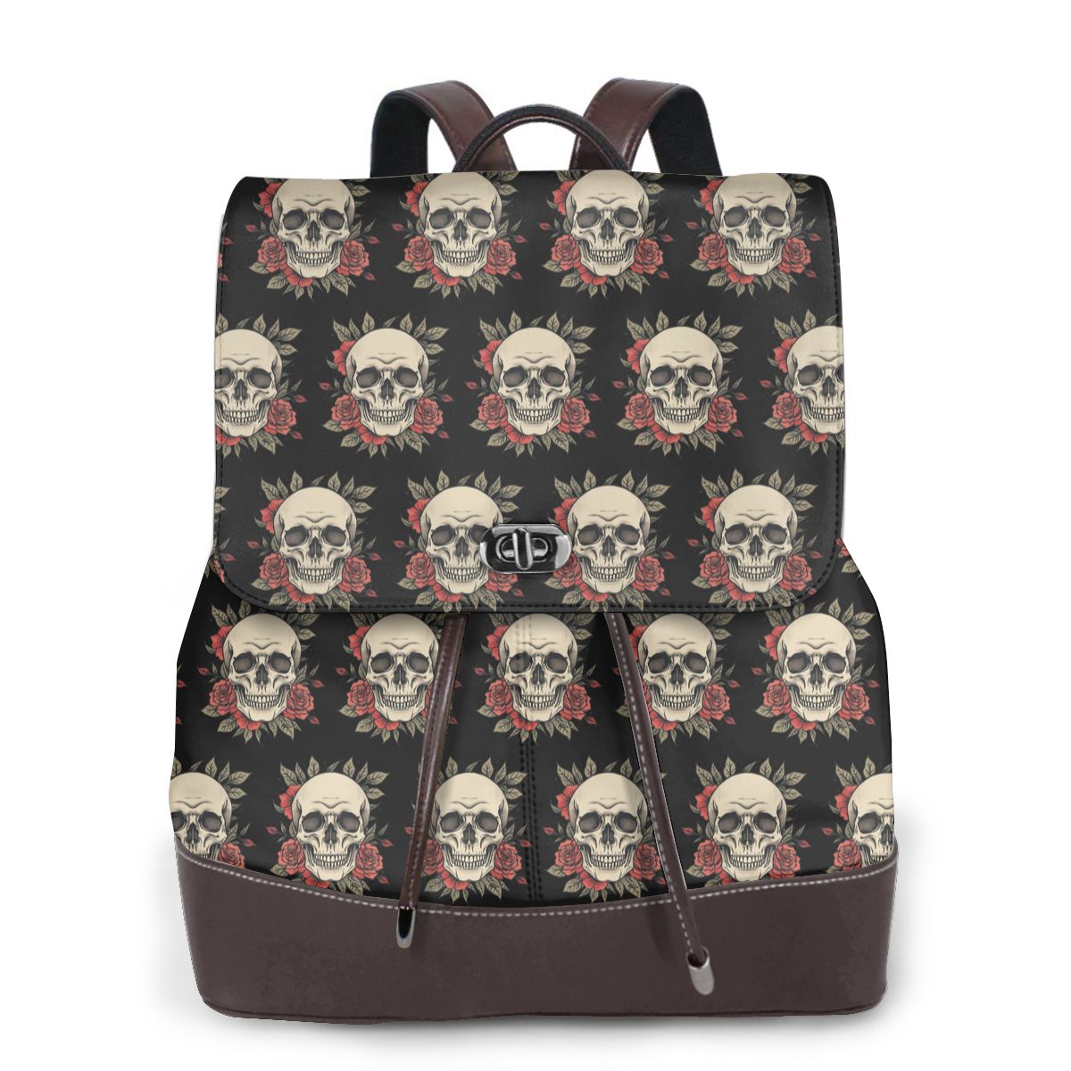 Leather Backpack Vintage - Zaino Vintage Grunge Gotico con Teschio