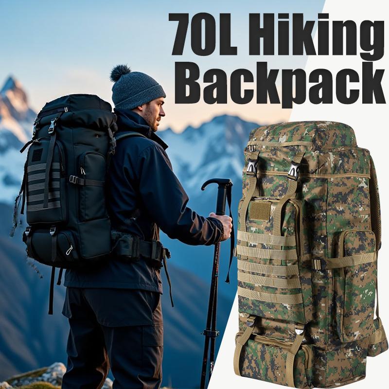 Hiking Backpack Waterproof - Zaino da trekking professionale da 70