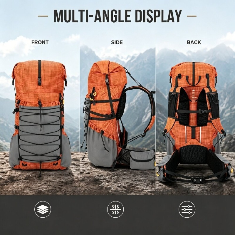 Rain Cover Backpack - Zaino da Escursionismo Leggero da 70L