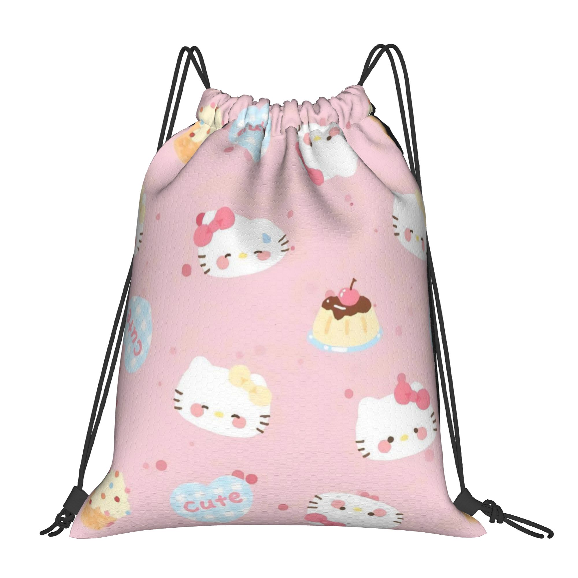 Drawstring Gym Bag - Zaino sportivo rosa con coulisse, borsa