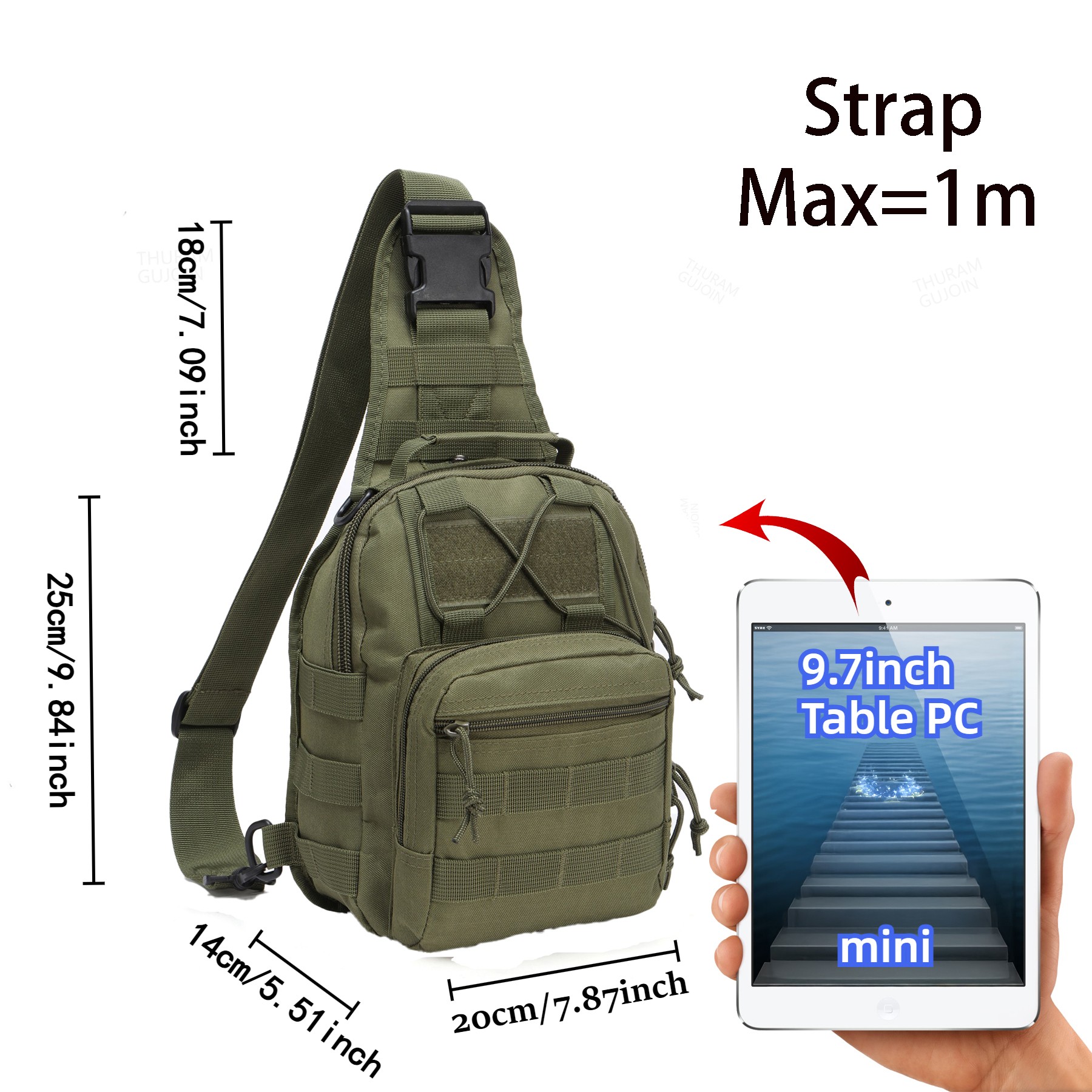 THURAM Borsa tattica da estern - Canvas Backpack Casual recensione e prezzo