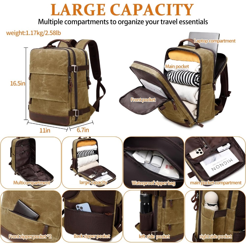 Zaino da Viaggio per Uomo - Ba - Canvas Backpack Casual recensione e prezzo