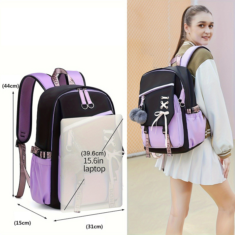 Zaino color block per ragazze  - School Backpack Teen recensione e prezzo
