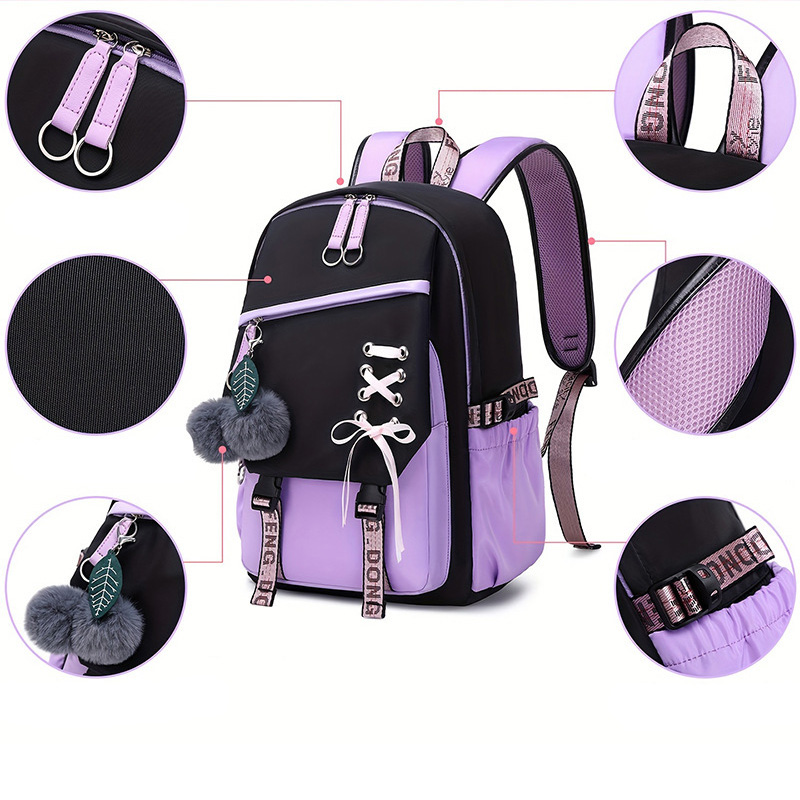 Zaino color block per ragazze  - School Backpack Teen recensione e prezzo