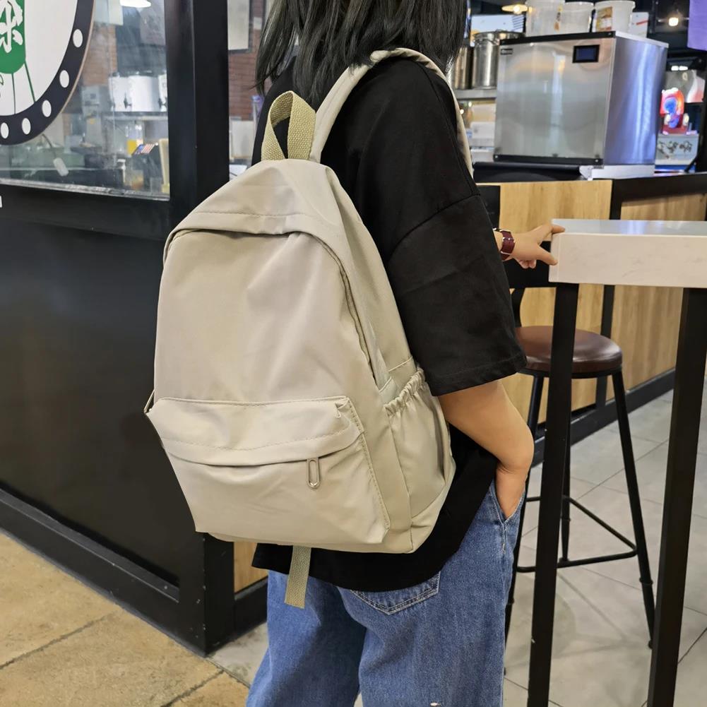 Zaino preppy in nylon tinta un - School Backpack Teen recensione e prezzo